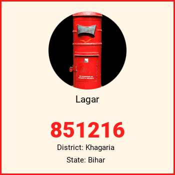 Lagar pin code, district Khagaria in Bihar