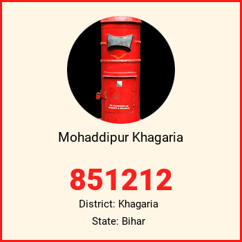 Mohaddipur Khagaria pin code, district Khagaria in Bihar