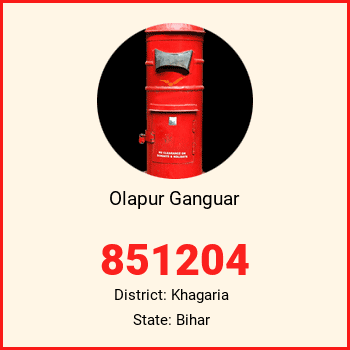 Olapur Ganguar pin code, district Khagaria in Bihar