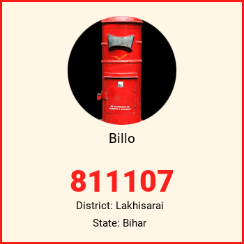 Billo pin code, district Lakhisarai in Bihar