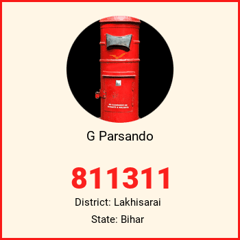 G Parsando pin code, district Lakhisarai in Bihar