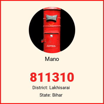 Mano pin code, district Lakhisarai in Bihar