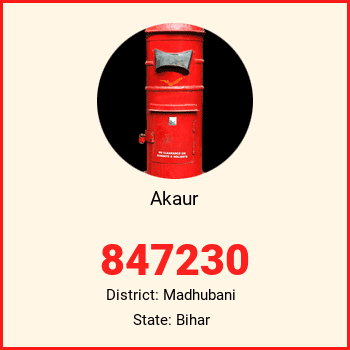 Akaur pin code, district Madhubani in Bihar