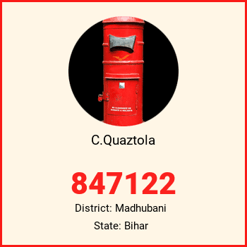 C.Quaztola pin code, district Madhubani in Bihar