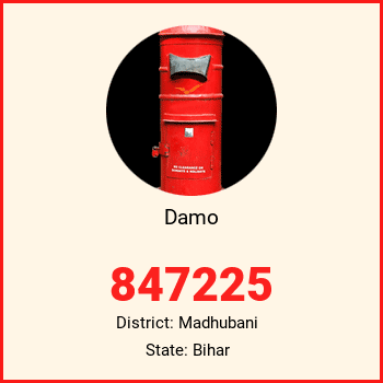 Damo pin code, district Madhubani in Bihar