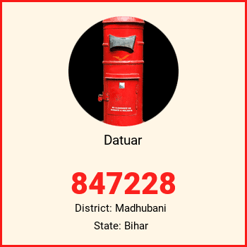 Datuar pin code, district Madhubani in Bihar