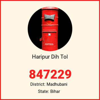 Haripur Dih Tol pin code, district Madhubani in Bihar