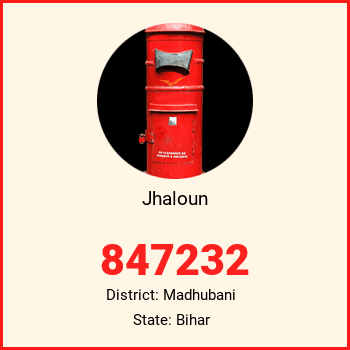 Jhaloun pin code, district Madhubani in Bihar