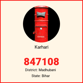 Karhari pin code, district Madhubani in Bihar