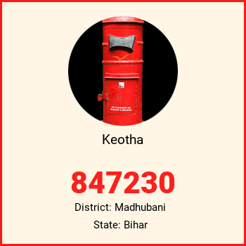 Keotha pin code, district Madhubani in Bihar