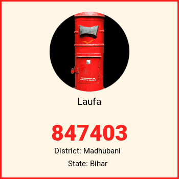 Laufa pin code, district Madhubani in Bihar