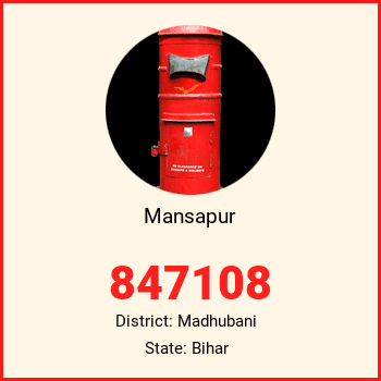 Mansapur pin code, district Madhubani in Bihar