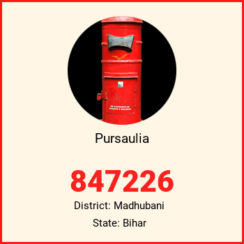 Pursaulia pin code, district Madhubani in Bihar