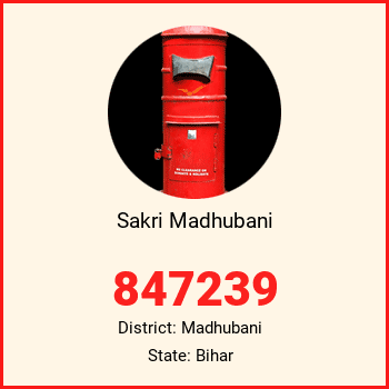 Sakri Madhubani pin code, district Madhubani in Bihar