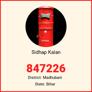 Sidhap Kalan pin code, district Madhubani in Bihar