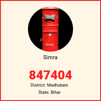 Simra pin code, district Madhubani in Bihar