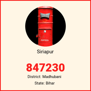 Siriapur pin code, district Madhubani in Bihar
