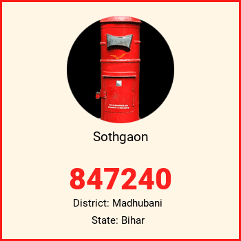 Sothgaon pin code, district Madhubani in Bihar