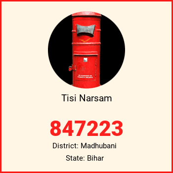 Tisi Narsam pin code, district Madhubani in Bihar