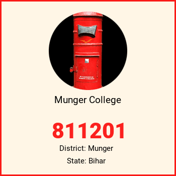 Munger College pin code, district Munger in Bihar