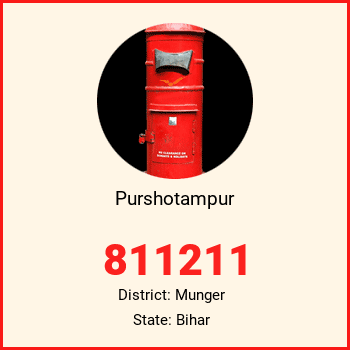 Purshotampur pin code, district Munger in Bihar