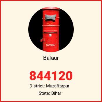 Balaur pin code, district Muzaffarpur in Bihar
