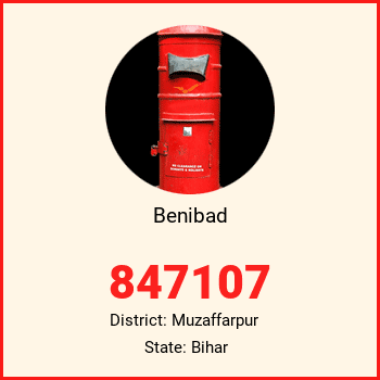 Benibad pin code, district Muzaffarpur in Bihar