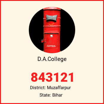 D.A.College pin code, district Muzaffarpur in Bihar