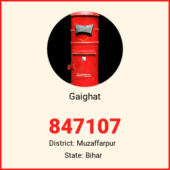 Gaighat pin code, district Muzaffarpur in Bihar