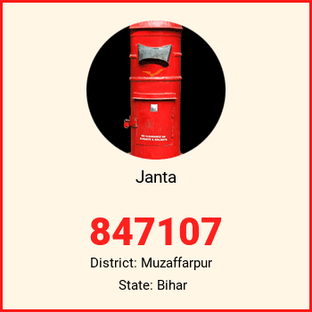 Janta pin code, district Muzaffarpur in Bihar