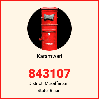 Karamwari pin code, district Muzaffarpur in Bihar