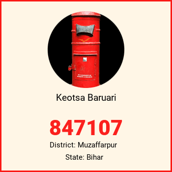 Keotsa Baruari pin code, district Muzaffarpur in Bihar