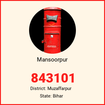 Mansoorpur pin code, district Muzaffarpur in Bihar
