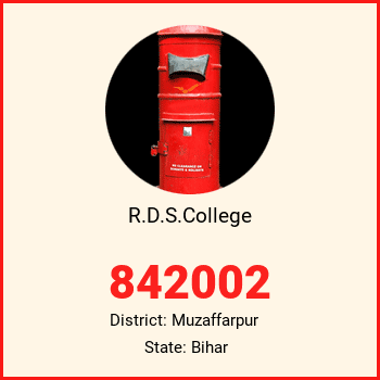 R.D.S.College pin code, district Muzaffarpur in Bihar