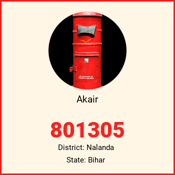 Akair pin code, district Nalanda in Bihar