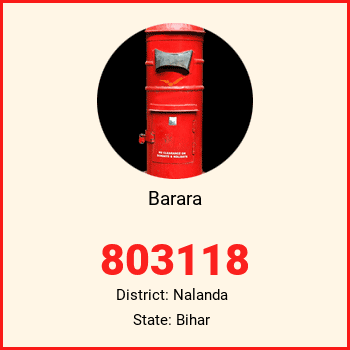 Barara pin code, district Nalanda in Bihar