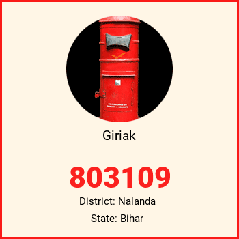 Giriak pin code, district Nalanda in Bihar