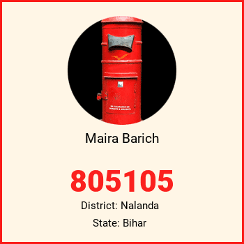 Maira Barich pin code, district Nalanda in Bihar