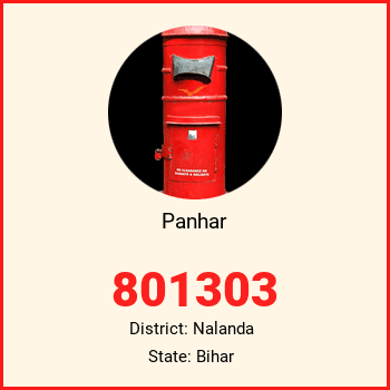 Panhar pin code, district Nalanda in Bihar