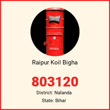 Raipur Koil Bigha pin code, district Nalanda in Bihar
