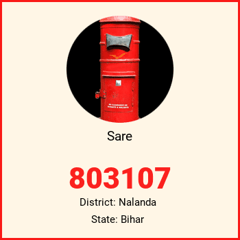 Sare pin code, district Nalanda in Bihar