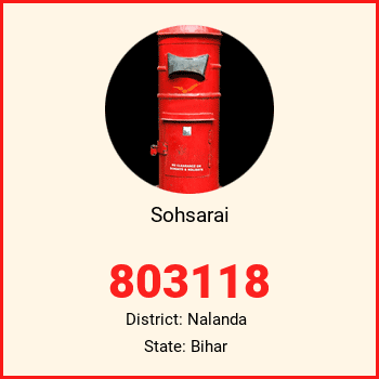 Sohsarai pin code, district Nalanda in Bihar