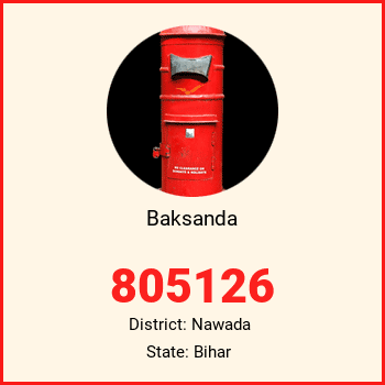 Baksanda pin code, district Nawada in Bihar