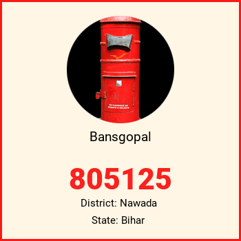 Bansgopal pin code, district Nawada in Bihar
