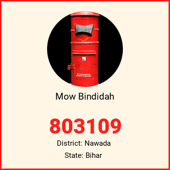 Mow Bindidah pin code, district Nawada in Bihar