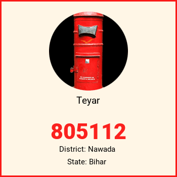 Teyar pin code, district Nawada in Bihar