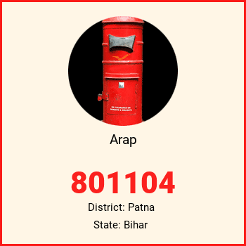 Arap pin code, district Patna in Bihar