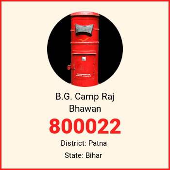 B.G. Camp Raj Bhawan pin code, district Patna in Bihar