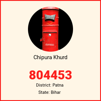 Chipura Khurd pin code, district Patna in Bihar