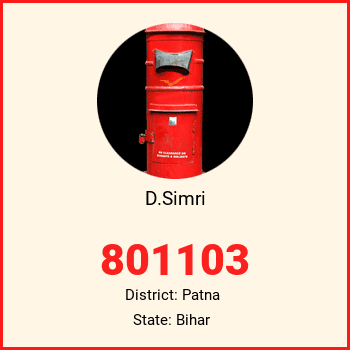 D.Simri pin code, district Patna in Bihar